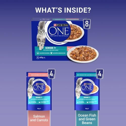Purina One 7+ Salmon & Ocean Fish Wet Senior Cat Food 9 Purina One 7+ Salmon & Ocean Fish Wet Senior Cat Food - Image 7