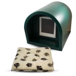 Mr Snugs KatDen Outdoor Cat Kennel/Shelter - Dark Green (Various Options) 34 Mr Snugs KatDen Outdoor Cat Kennel/Shelter - Dark Green (Various Options) -Cat Supplies Store 1231022046Kat Den GreenWith DoorWith Mattress