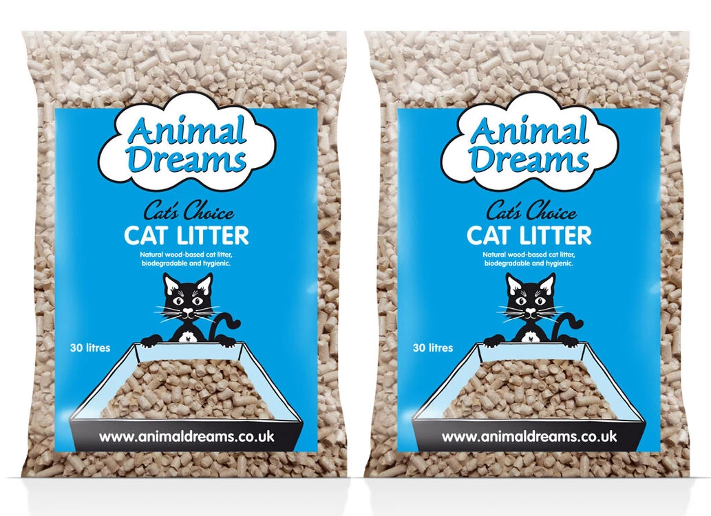 2 X 30L Animal Dreams Cat's Choice Natural Wood Based Cat Litter 3 2 X 30L Animal Dreams Cat's Choice Natural Wood Based Cat Litter