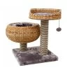 Great&Small Snuggle&Snooze Double Banana Leaf Cat Bed & Scratch Post Grey -Cat Supplies Store 212516