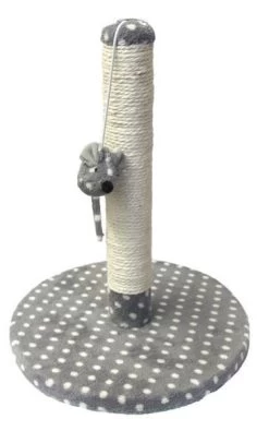 Rosewood Catwalk Scratchers Plush Dijon Catnip Scratcher Post - Grey & Cream