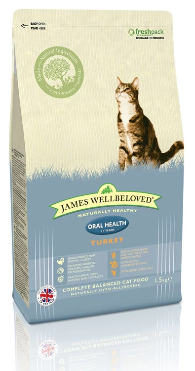James Wellbeloved Oral Health Turkey Adult Cat Food 3 James Wellbeloved Oral Health Turkey Adult Cat Food