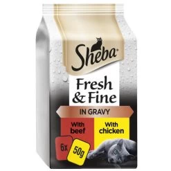 Sheba Fresh & Fine Beef & Chicken In Gravy Wet Adult Cat Food