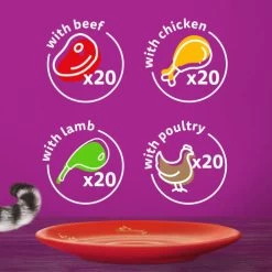 Whiskas 1+ Meaty Meals In Gravy Wet Adult Cat Food -Cat Supplies Store 5900951302244 T62 lwnv7v