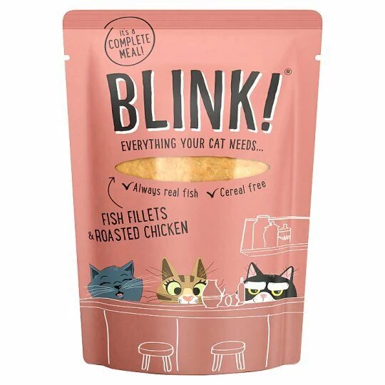 12 X Blink Fish Fillets & Roasted Chicken Cat Food Pouch 85g 3 12 X Blink Fish Fillets & Roasted Chicken Cat Food Pouch 85g