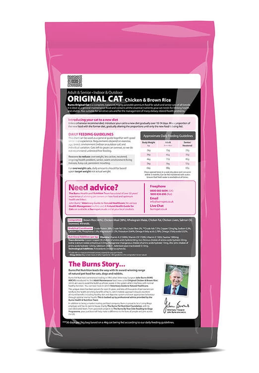 Burns Original Cat Chicken & Brown Rice 4 Burns Original Cat Chicken & Brown Rice - Image 2