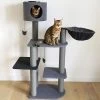 Rosewood Charcoal Felt Triple Scratcher Cat Tower -Cat Supplies Store Cat 9