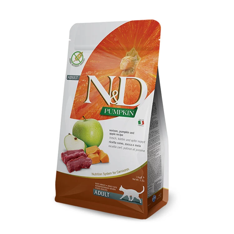 N&D Natural & Delicious Pumpkin Venison & Apple Adult Dry Cat Food 3 N&D Natural & Delicious Pumpkin Venison & Apple Adult Dry Cat Food
