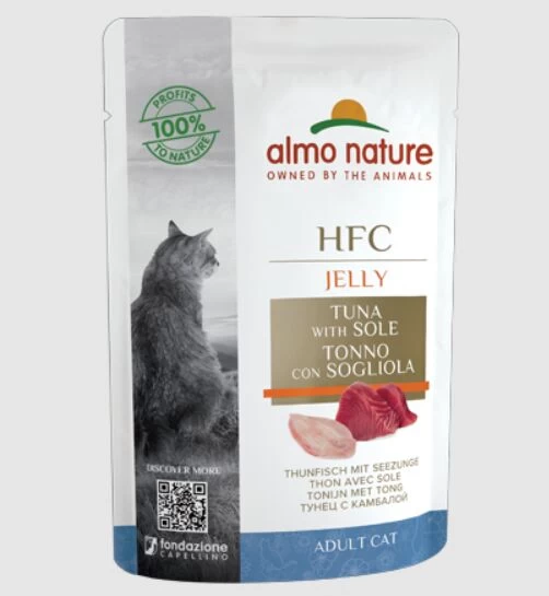 24 X Almo Nature HFC Jelly With Tuna And Sole Cat Food 55g 3 24 X Almo Nature HFC Jelly With Tuna And Sole Cat Food 55g