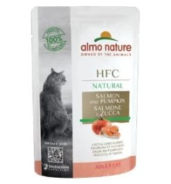 24 X Almo Nature HFC Natural Salmon And Pumpkin Cat Food 55g