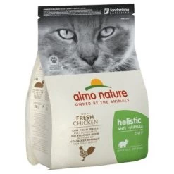 3 X Almo Nature Holistic Anti-Hairball With Fresh Chicken Cat Food 2kg