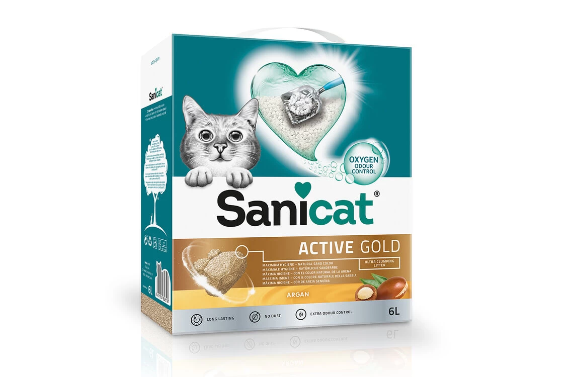 3 X Sanicat Active Gold Argan Cat Litter 6L 3 3 X Sanicat Active Gold Argan Cat Litter 6L